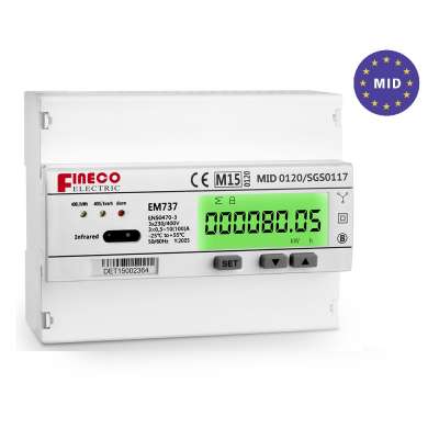 EM737 3*230/400V 10(100)A MID certificated digital power meter watt hour meter communication rtu modbus