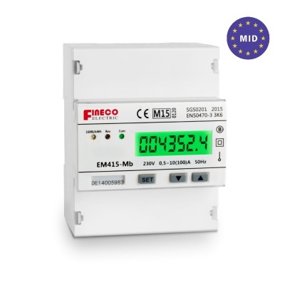 EM415-Mb 230V 10(100)A MID approved single phase mbus energy meter